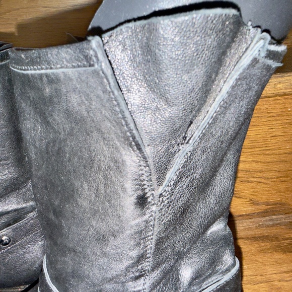 Boutique 9 Black Leather Harness Ankle Boots 8.5 - Picture 4 of 6